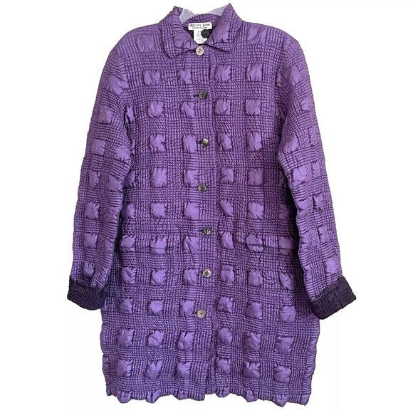Peplum Yoshiki Hishinuma Purple Jacket Art To Wear Artsy Textured Avant Garde